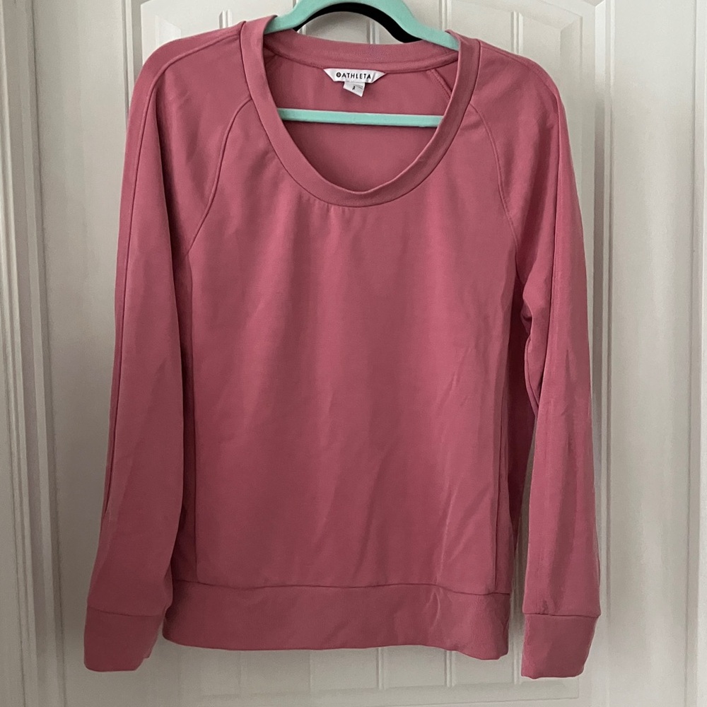 Athleta Rose-Mauve Seasoft Scoopneck  Sweatshirt